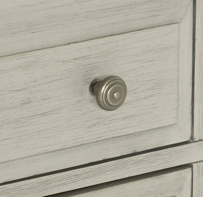 Classic Light Gray Nightstand with 2 Drawers & Storage - Farmhouse Style