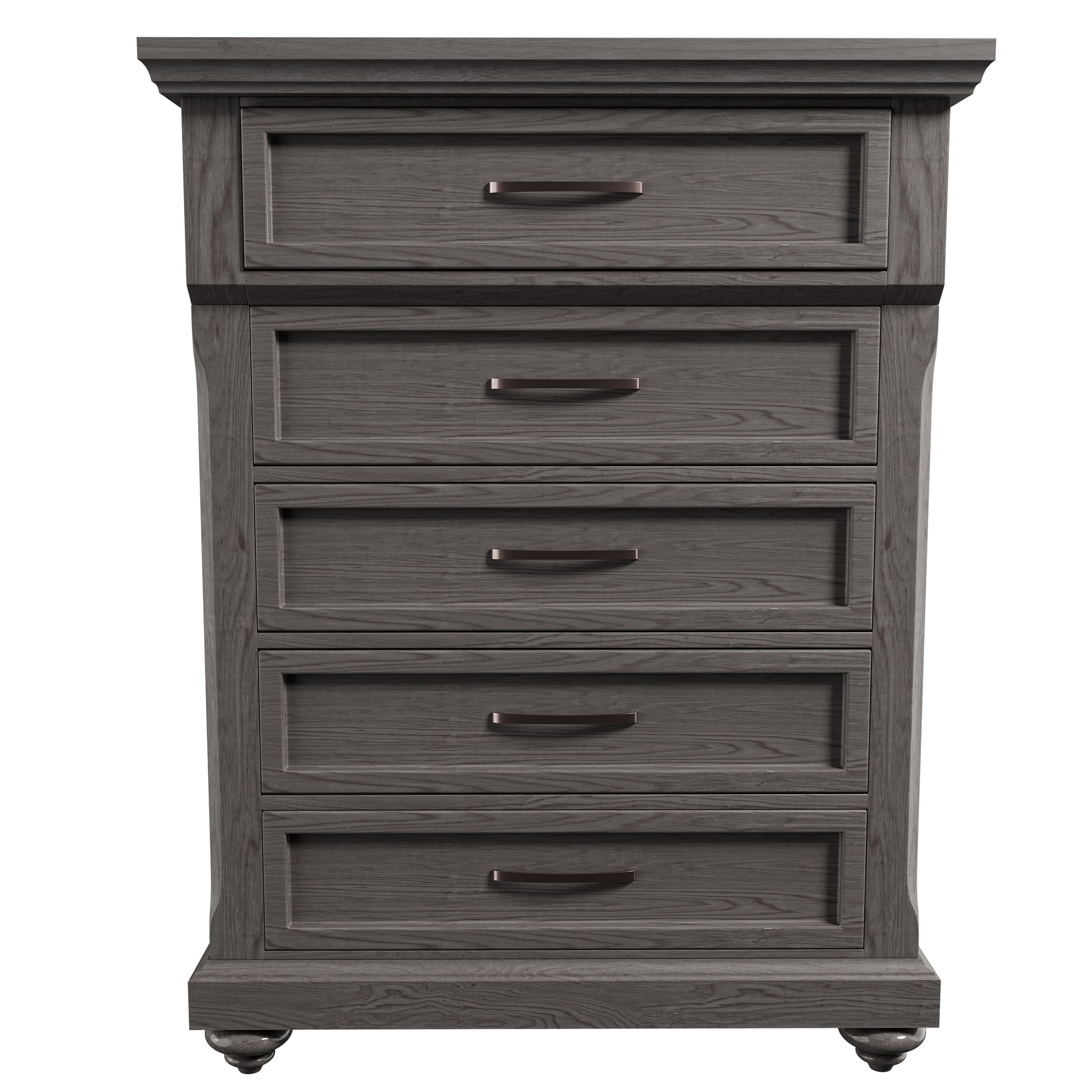 Modern Transitional Style 1pc Chest Metal Handles Unique Legs Antique Gray Finish Bedroom Furniture