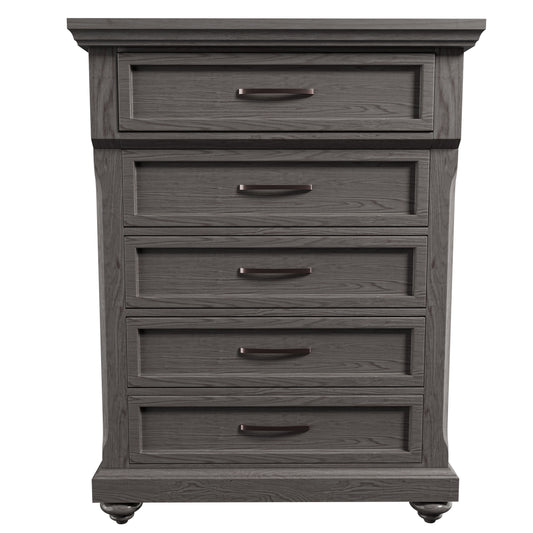 Modern Transitional Style 1pc Chest Metal Handles Unique Legs Antique Gray Finish Bedroom Furniture