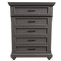Modern Transitional Style 1pc Chest Metal Handles Unique Legs Antique Gray Finish Bedroom Furniture