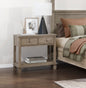 Gray Oak Finish Classic Transitional Bedroom Furniture 1pc Nightstand of 2 Drawers Open Bottom Shelf Wooden Furniture Bedside Table