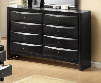 8 Drawer Black Wood Dresser - Bedroom Furniture