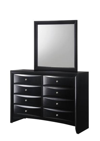 8 Drawer Black Wood Dresser - Bedroom Furniture