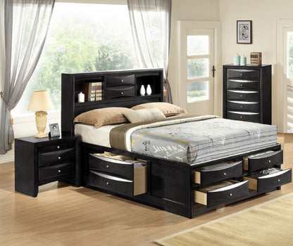 8 Drawer Black Wood Dresser - Bedroom Furniture