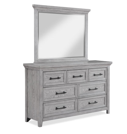 Light Gray Wood Dresser - 64" Bedroom Storage