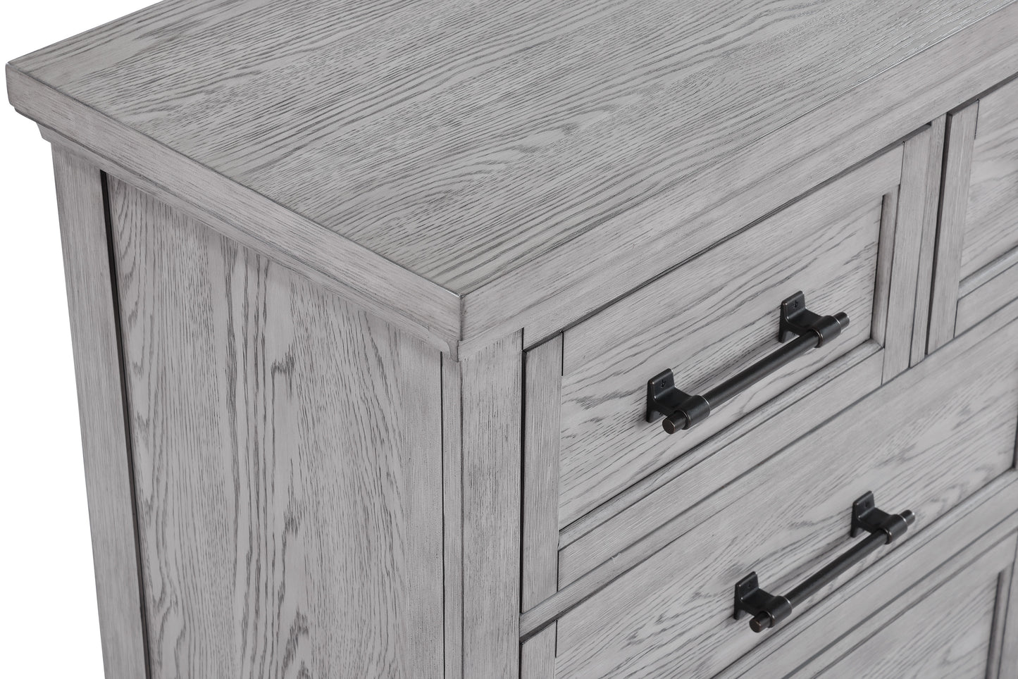 Light Gray Wood Dresser - 64" Bedroom Storage