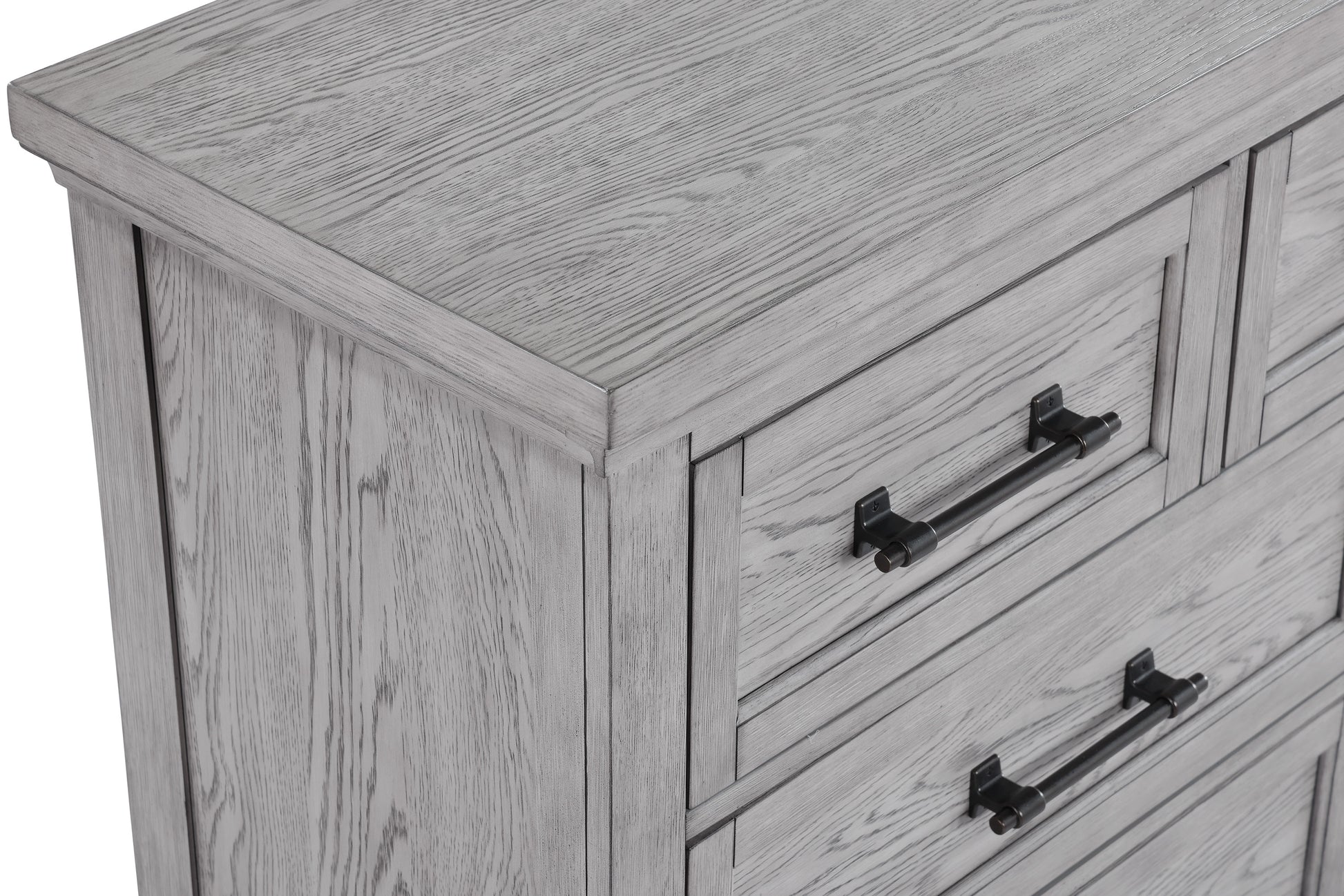 Light Gray Wood Dresser - 64" Bedroom Storage