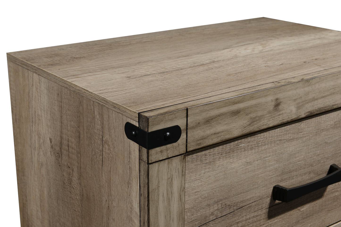 Brown Two Drawer Bedside Cabinet - Rustic Nightstand