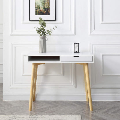 1pc Desk White Natural Finish Wood Finish Home Office Store Documents Office Supplies