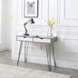 Modern Table 1pc Laurel Small Desk with Drawers for Bedroom Study Home Office Dorm Stylish Computer Vanity Use Marbling Design Black Gray