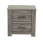 Bedroom Furniture Rustic Light Grey Simple 1pc Nightstand 2-Drawers Bed Side Table Solidwood