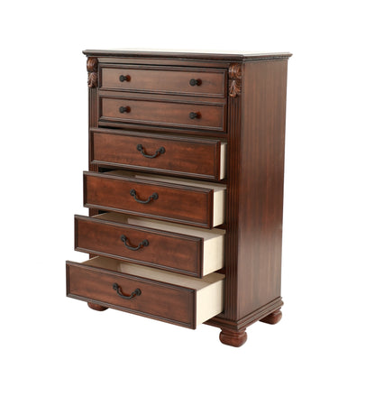 Dark Cherry 5-Drawer Chest - Bedroom Storage