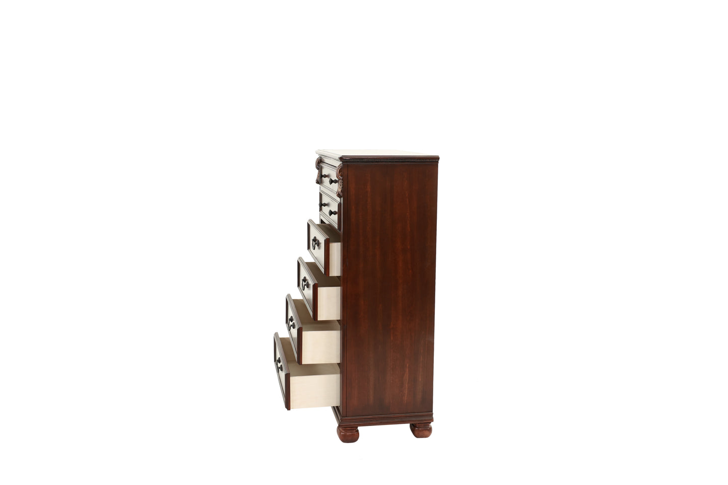 Dark Cherry 5-Drawer Chest - Bedroom Storage