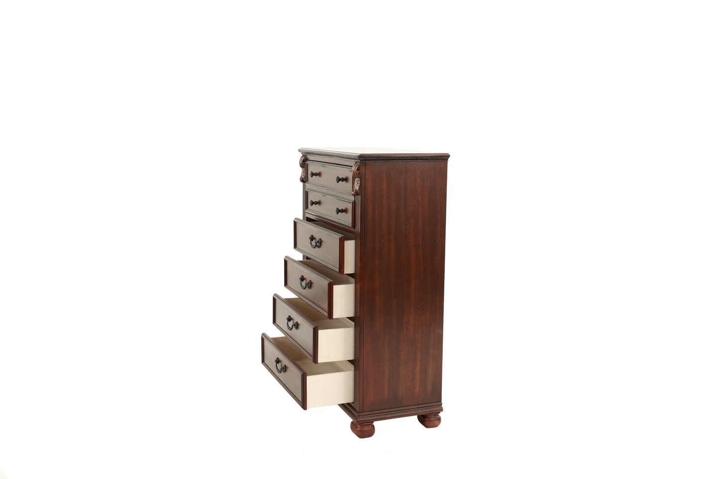 Dark Cherry 5-Drawer Chest - Bedroom Storage