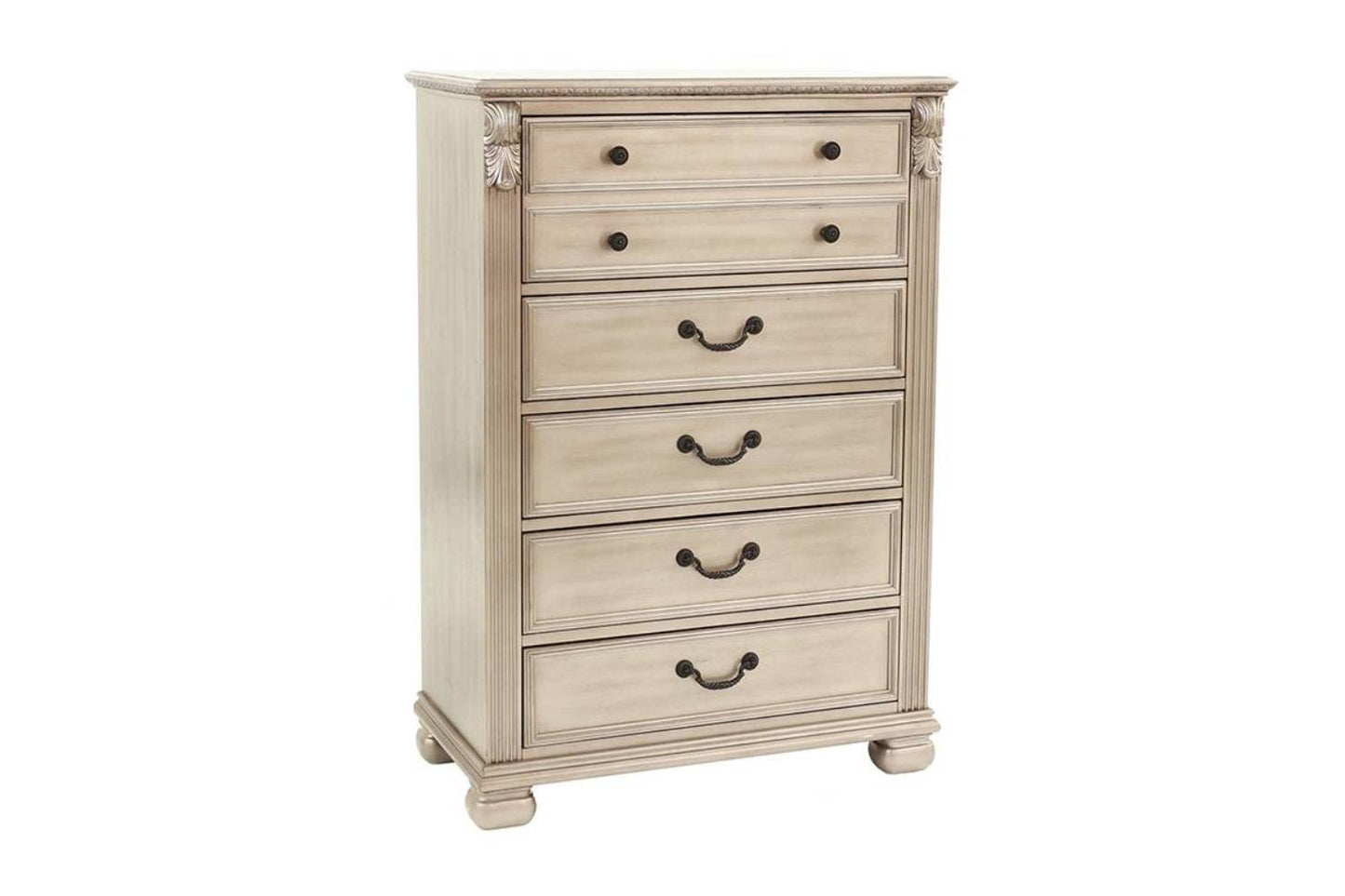 Antique Silver Chest of Drawers - Bedroom Storage Dresser