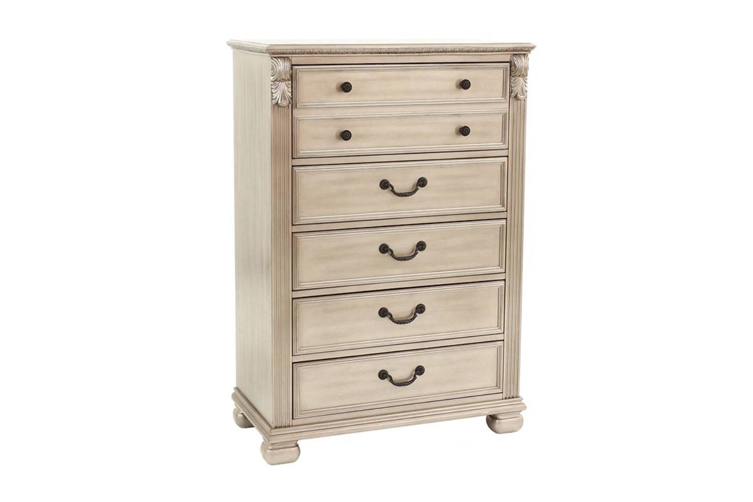 Antique Silver Chest of Drawers - Bedroom Storage Dresser