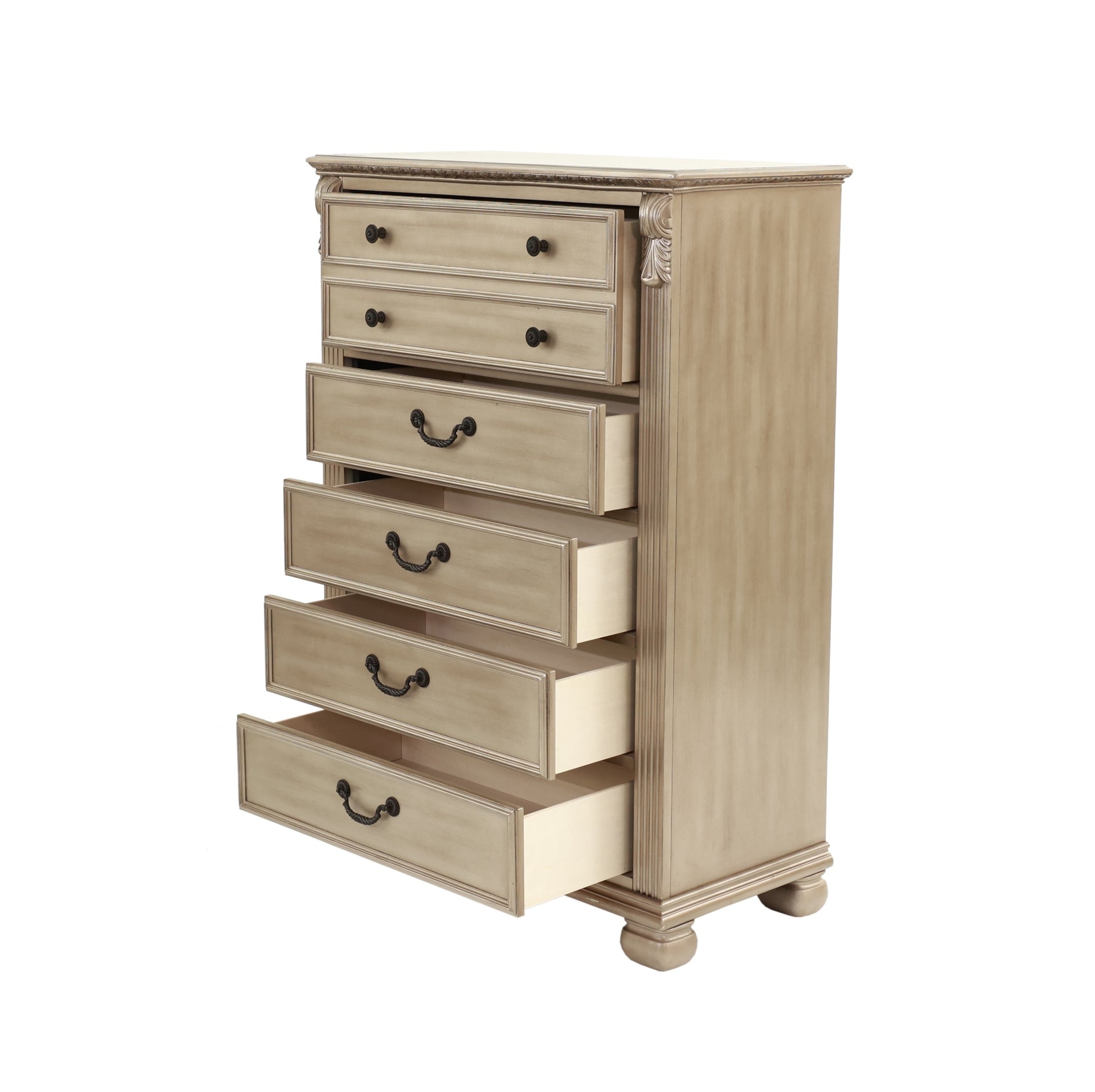 Antique Silver Chest of Drawers - Bedroom Storage Dresser