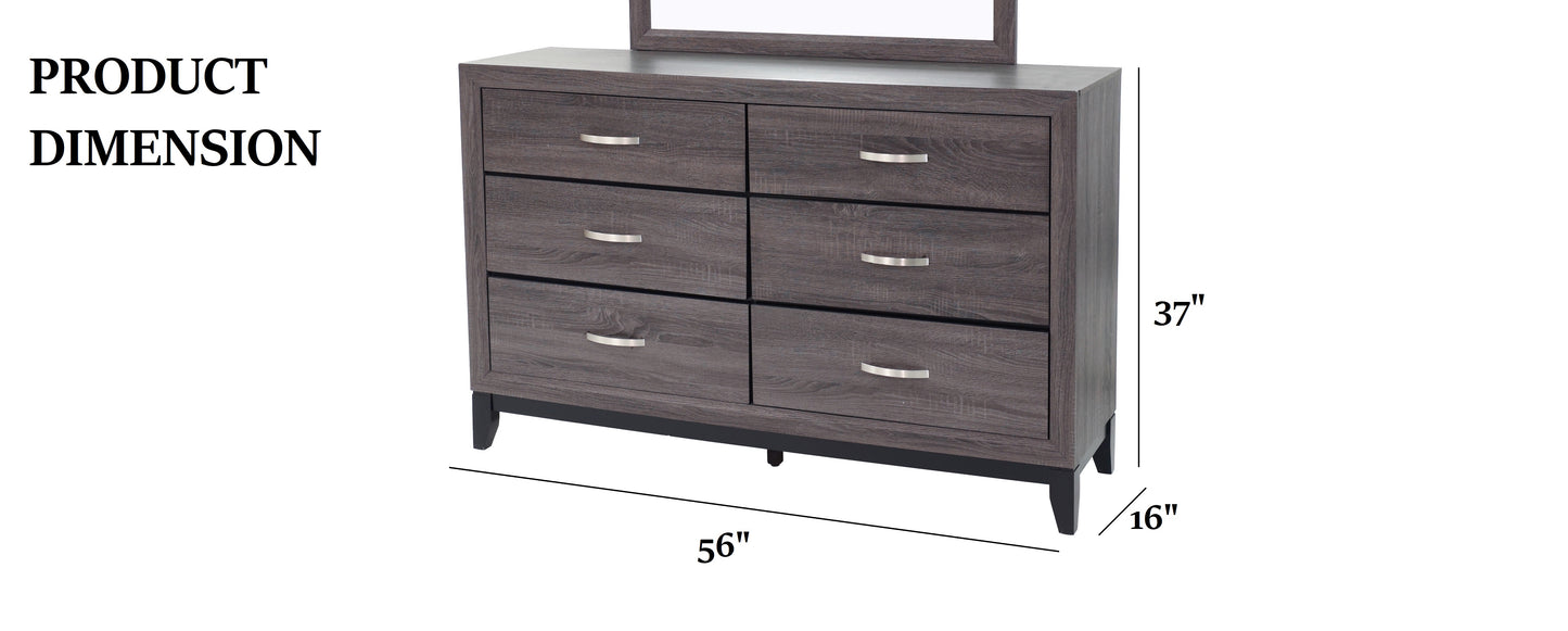 Rustic Gray Dresser - 1pc Bedroom Storage