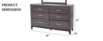 Rustic Gray Dresser - 1pc Bedroom Storage