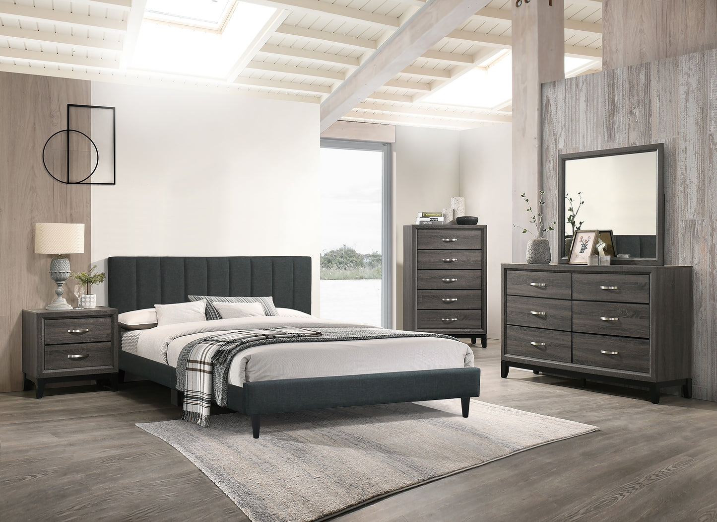 Rustic Gray Dresser - 1pc Bedroom Storage