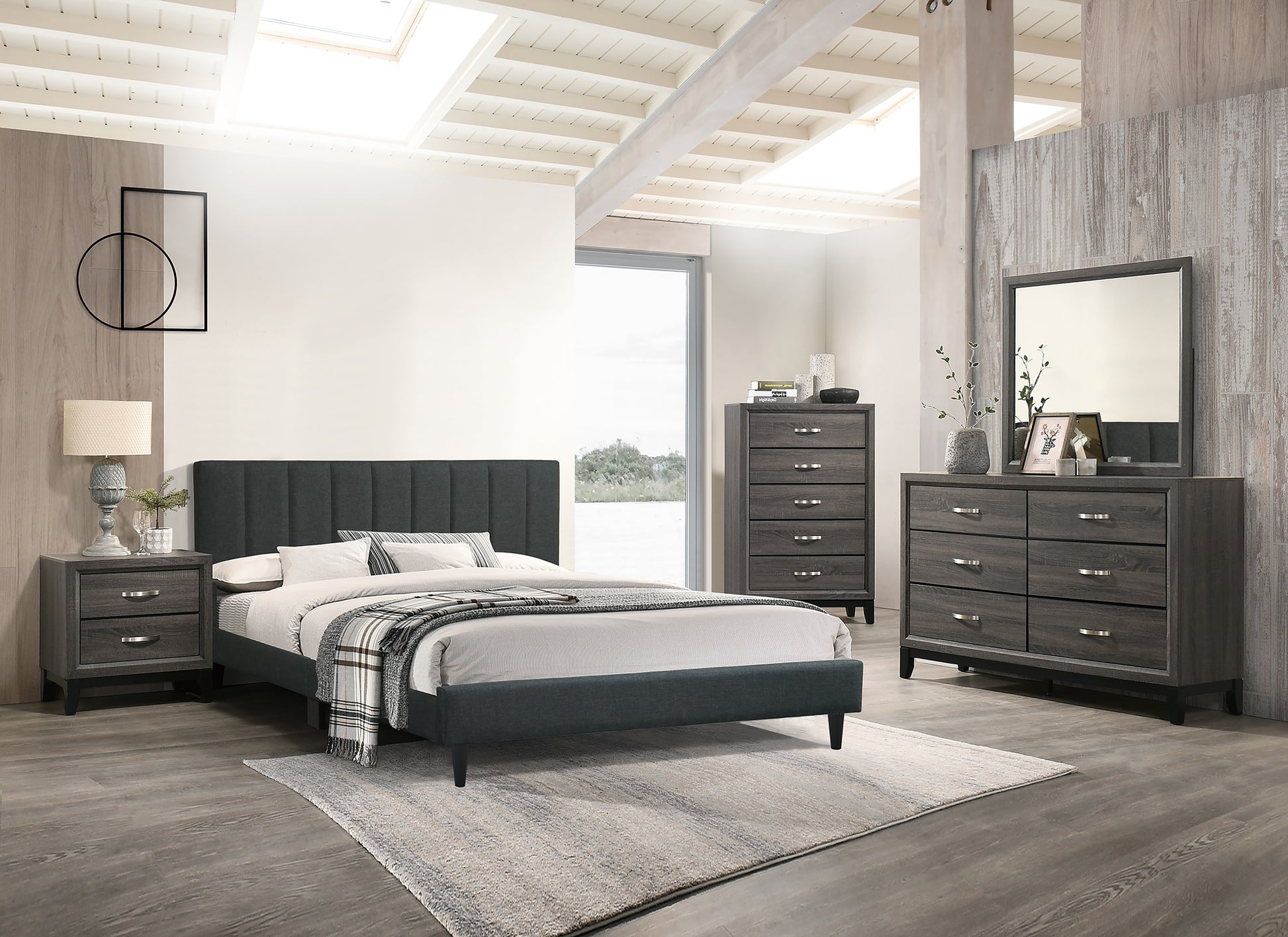 Rustic Gray Dresser - 1pc Bedroom Storage