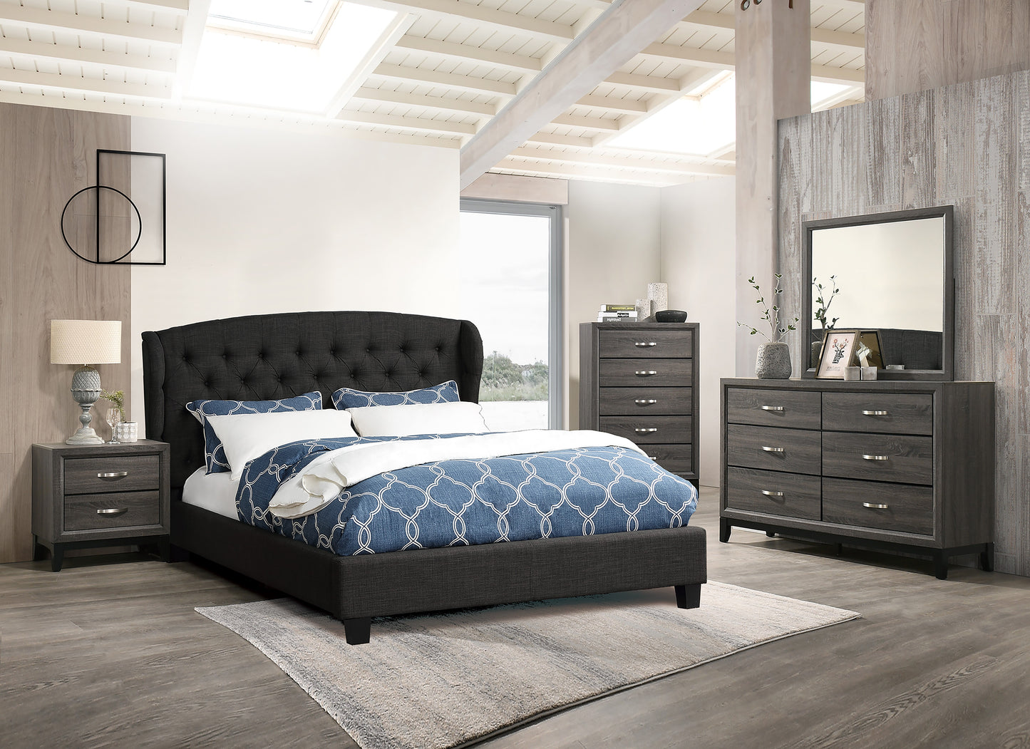 Rustic Gray Dresser - 1pc Bedroom Storage
