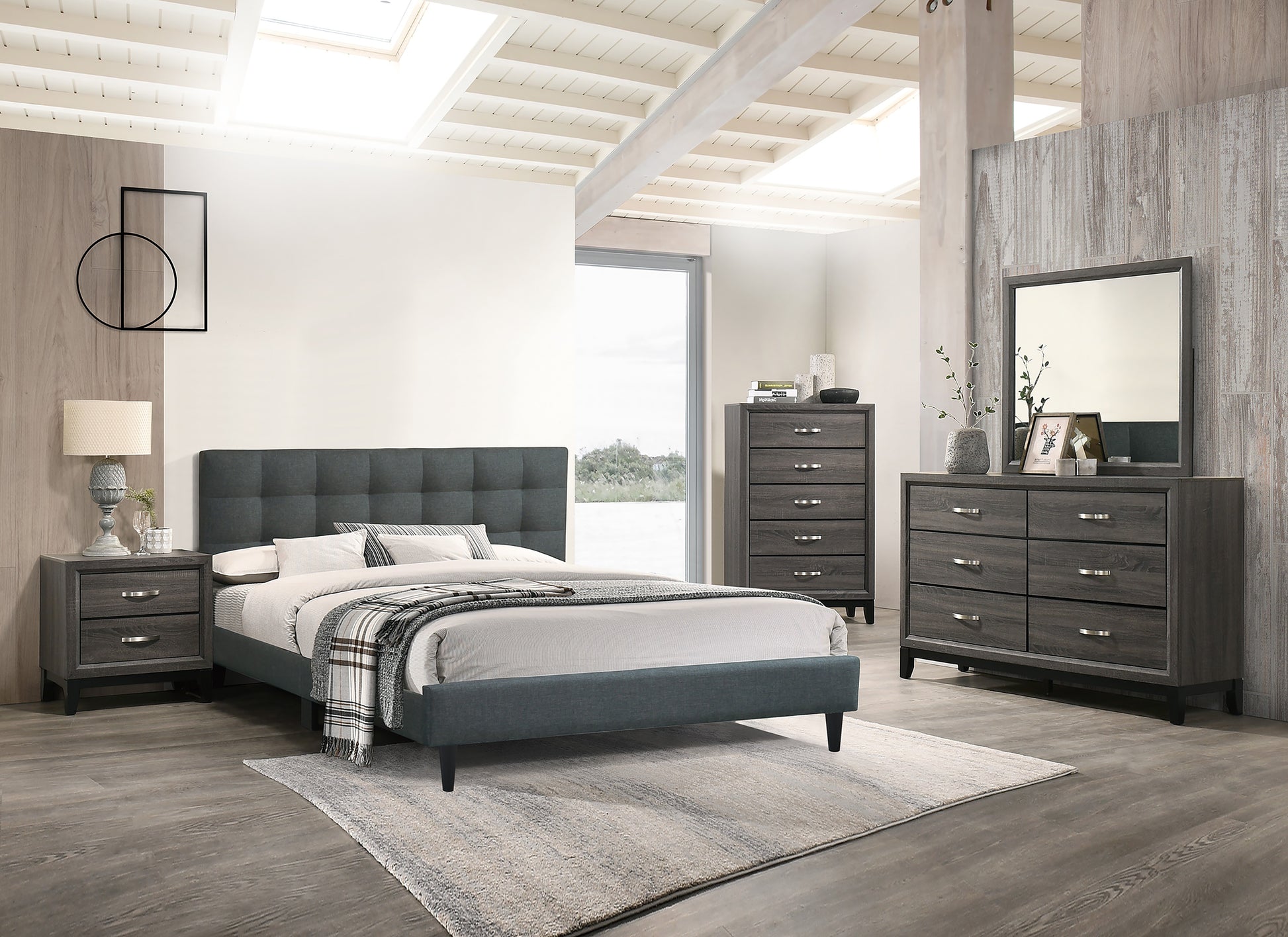 Rustic Gray Dresser - 1pc Bedroom Storage