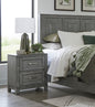 Gray Finish Nightstand with 2x Storage Drawers Wooden Bedroom Furniture 1pc