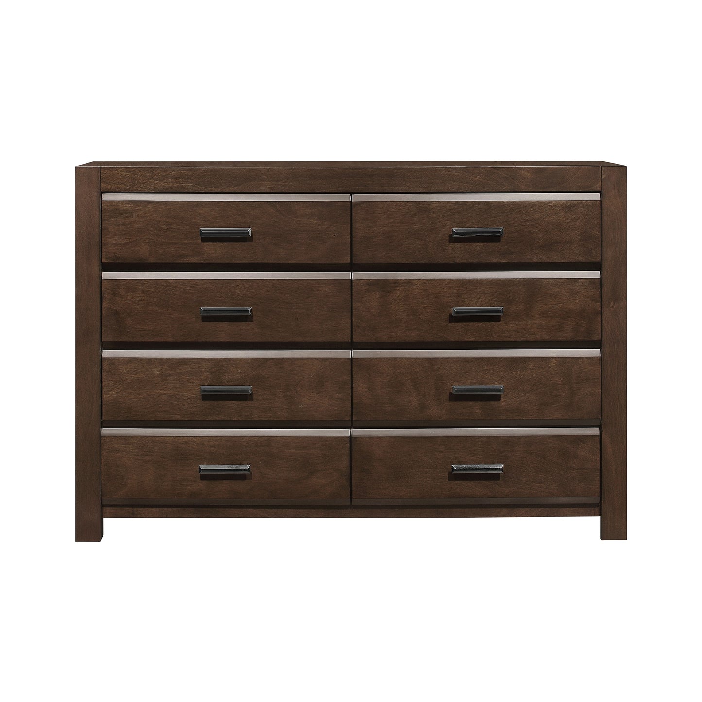 Espresso Finish 1pc Dresser with 8 Drawers Contemporary Bold Framing Wooden Bedroom Furniture