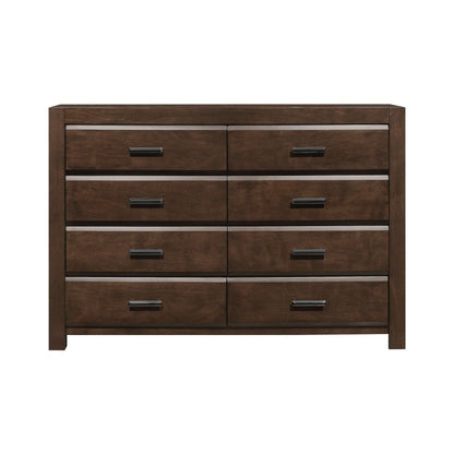 Espresso Finish 1pc Dresser with 8 Drawers Contemporary Bold Framing Wooden Bedroom Furniture