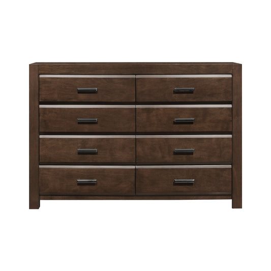 Espresso Finish 1pc Dresser with 8 Drawers Contemporary Bold Framing Wooden Bedroom Furniture