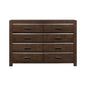 Espresso Finish 1pc Dresser with 8 Drawers Contemporary Bold Framing Wooden Bedroom Furniture
