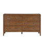 Transitional Bedroom Furniture 1pc Dresser of 6x Drawers Light Brown Finish Wooden