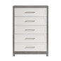 Five Drawers Chest Ivory and Gray Finish Bedroom Furniture 1pc