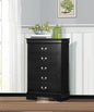 Traditional Bedroom Furniture 1pc Storage Chest of 5x Drawers Black Finish Classic Design