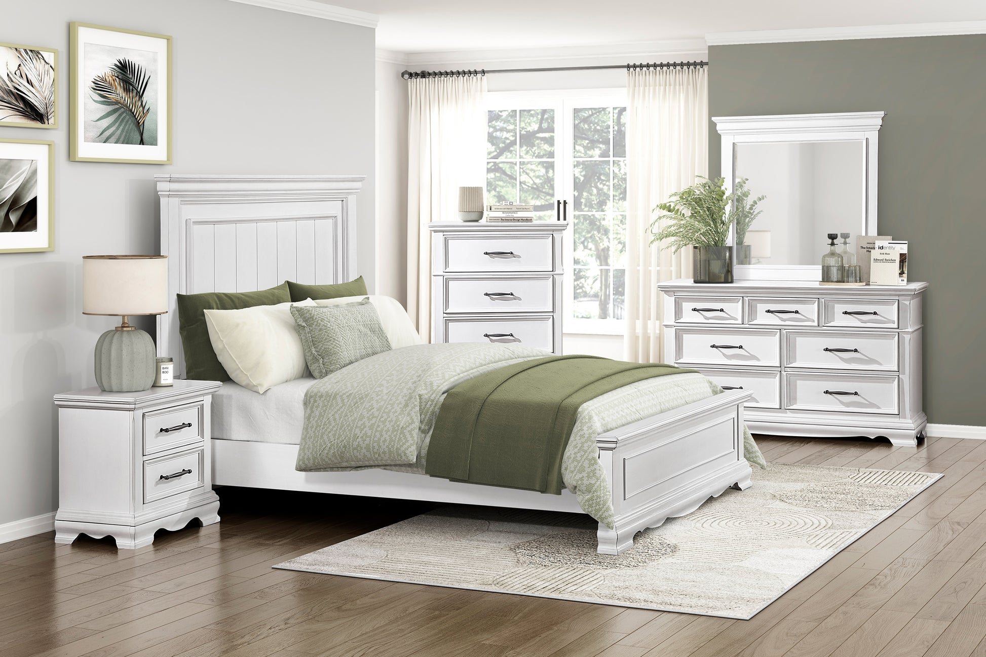 7-Drawer White Wood Dresser - Farmhouse Bedroom Storage