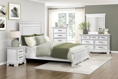 7-Drawer White Wood Dresser - Farmhouse Bedroom Storage