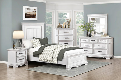 7-Drawer White Wood Dresser - Farmhouse Bedroom Storage