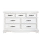 White Finish Elegant 7-Drawer Cabinet Dresser Solid Wood Bedroom Furniture 1pc Storage Unit