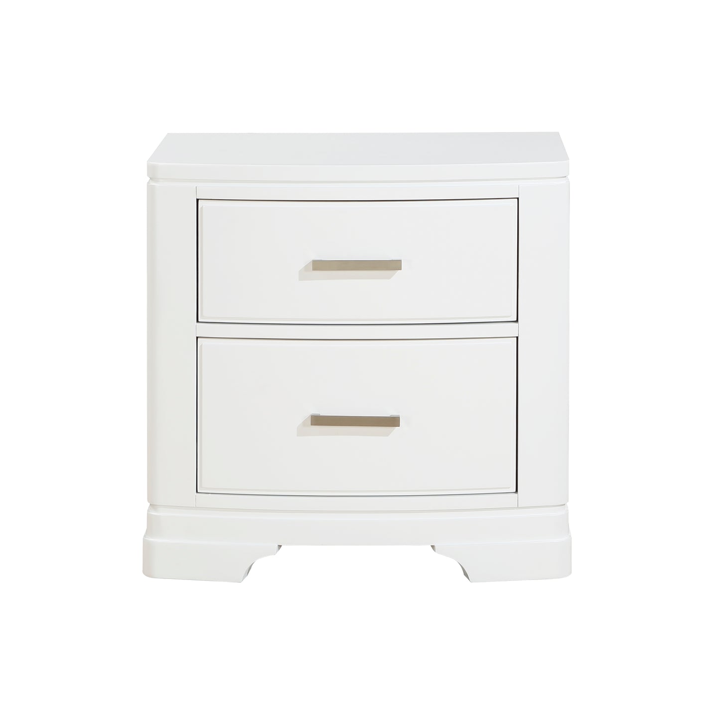 White Finish Sleek Design Nightstand with Two Storage Drawers Transitional Style Bedroom Furniture 1pc