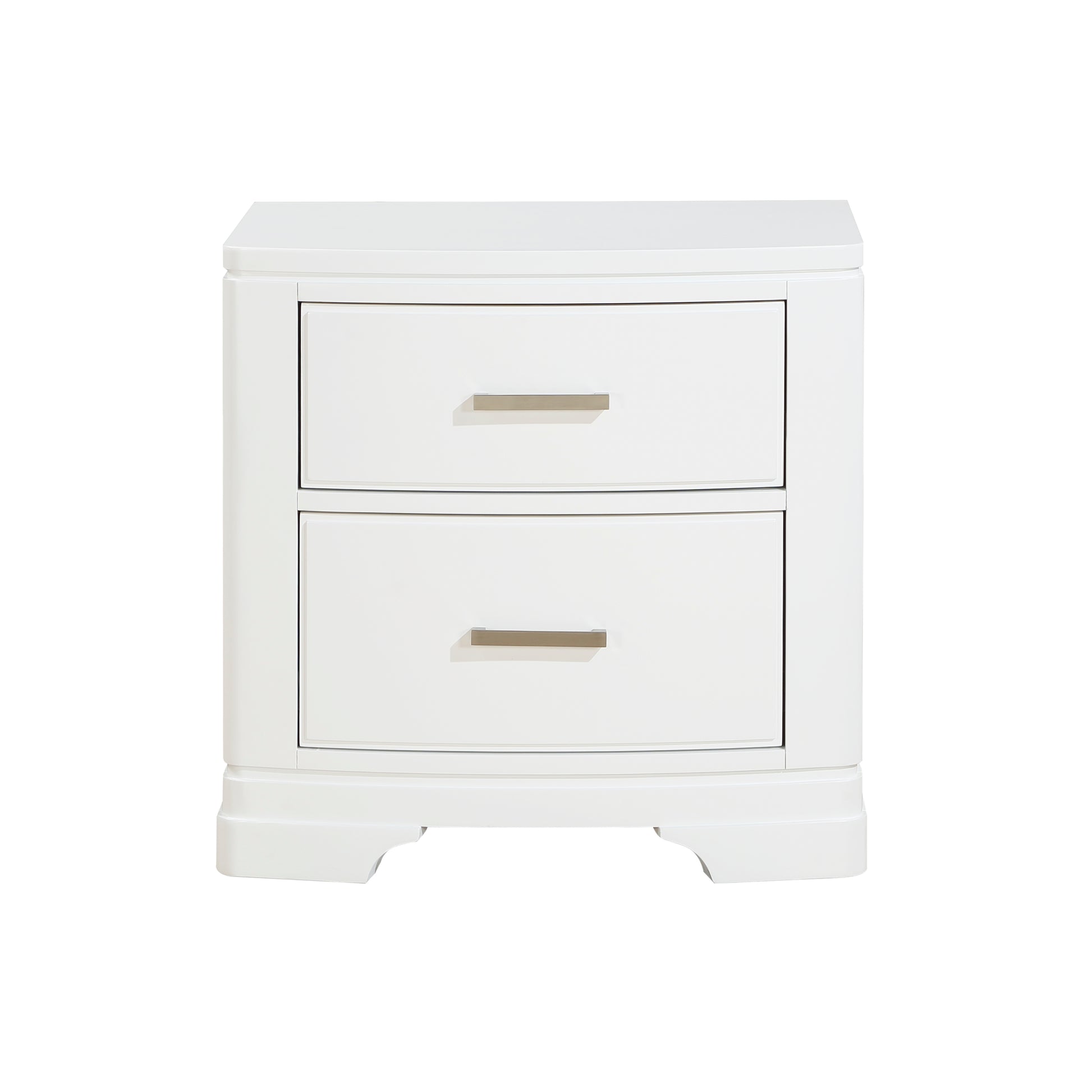 White Finish Sleek Design Nightstand with Two Storage Drawers Transitional Style Bedroom Furniture 1pc