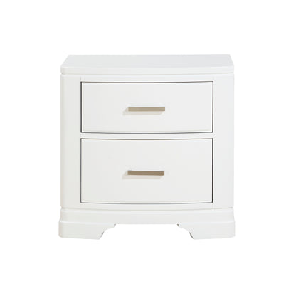 White Finish Sleek Design Nightstand with Two Storage Drawers Transitional Style Bedroom Furniture 1pc