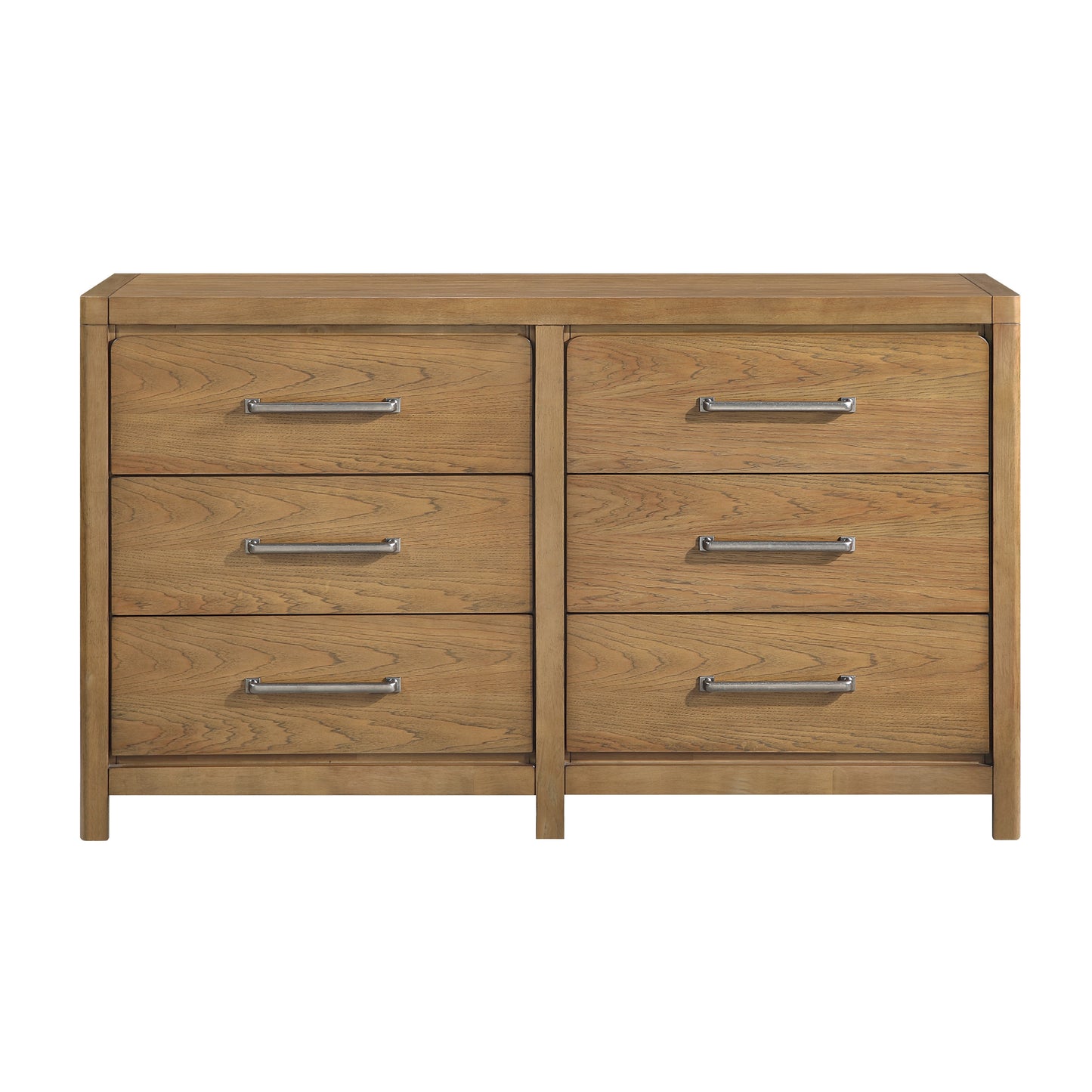 Light Brown Finish 6-Drawer Dresser Modern Bedroom Furniture 1pc