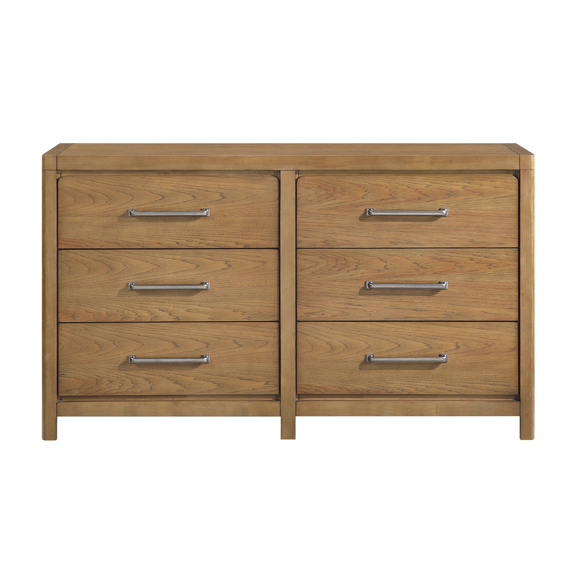 Light Brown Finish 6-Drawer Dresser Modern Bedroom Furniture 1pc