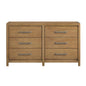 Light Brown Finish 6-Drawer Dresser Modern Bedroom Furniture 1pc