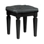 Modern Glam Bedroom Furniture 1pc Vanity Stool Luxury Black Finish Faux Leather Tufted Seat