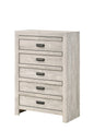 1pc Contemporary Chest Five Storage Drawers Rustic Beige Gray Finish Bedroom Wooden Furniture