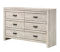 1pc Contemporary Dresser Six Storage Drawers Rustic Beige Gray Finish Bedroom Wooden Furniture
