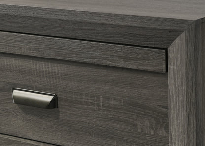 Gray Rustic Nightstand with 2 Drawers - Wood Bedroom End Table
