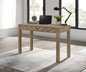 1pc Writing Desk Sleek Light Brown Finish Square Legs Single Drawer Home Office Study Space Wooden Furniture